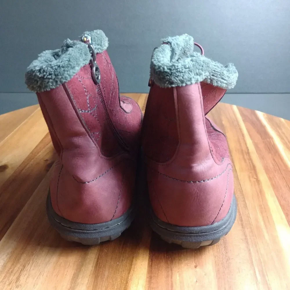 Jambu Jbu Tandee Boots Maroon Sz 8.5 Side‎ Zip Drawstring Jersey Lined Outdoor
